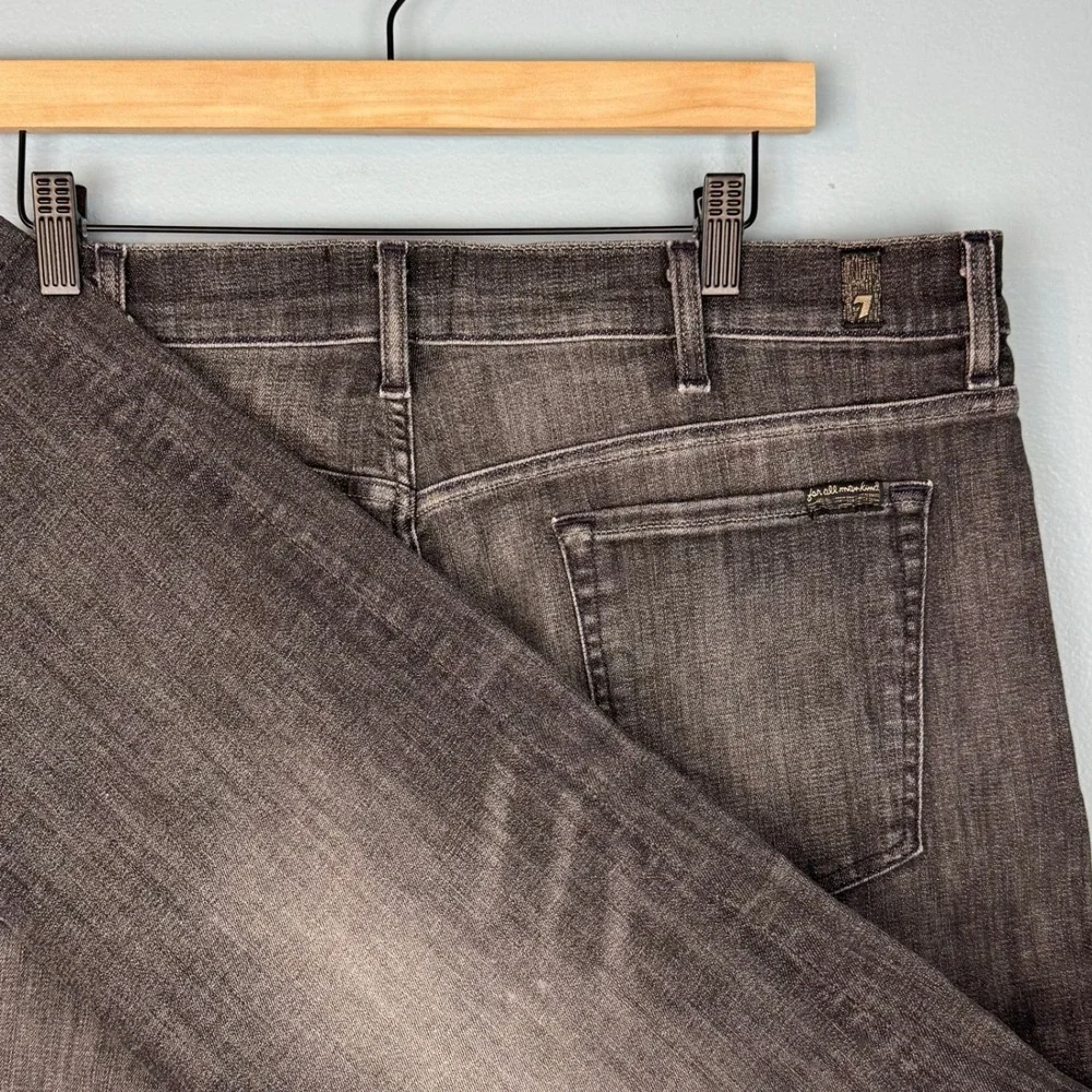 7 For All Mankind Adrien Stretch Jeans Mens 40x28 Gray Luxe Sport Slim Straight
